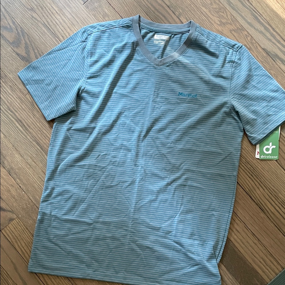 Marmot Blue Striped Short Sleeve Tee